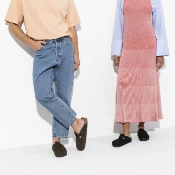 Birkenstock Boston Fur Lined Shearing Sandals/ Clog Shoes (Black) size 37 - Picture 11 of 11